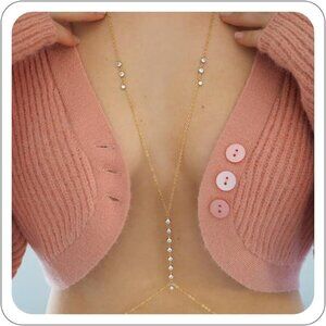 🆕 Gold Body Jewelry Sexy Body Chain Waist Crossover Belly Chain Bikini